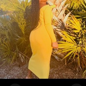 Brand new yellow bodycon ankle dress